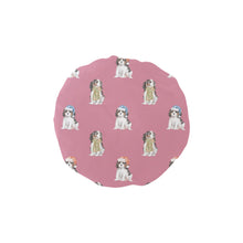 Load image into Gallery viewer, Watercolor Tricolor King Charles Spaniels Christmas Reusable Shower Caps-Accessories-Accessories, Cavalier King Charles Spaniel, Christmas, Dog Mom Gifts-Dusty Pink-ONE SIZE-10