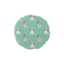 Load image into Gallery viewer, Watercolor Tricolor King Charles Spaniels Christmas Reusable Shower Caps-Accessories-Accessories, Cavalier King Charles Spaniel, Christmas, Dog Mom Gifts-Mint Green-ONE SIZE-14