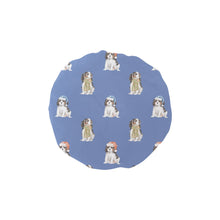 Load image into Gallery viewer, Watercolor Tricolor King Charles Spaniels Christmas Reusable Shower Caps-Accessories-Accessories, Cavalier King Charles Spaniel, Christmas, Dog Mom Gifts-Slate Blue-ONE SIZE-12
