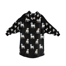 Load image into Gallery viewer, Watercolor Tricolor Russell Terriers Christmas Blanket Hoodie-Blanket-Apparel, Blanket Hoodie, Blankets, Dog Mom Gifts, Jack Russell Terrier-11