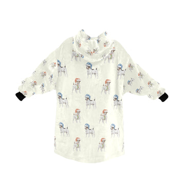 Watercolor Tricolor Russell Terriers Christmas Blanket Hoodie-Blanket-Apparel, Blanket Hoodie, Blankets, Dog Mom Gifts, Jack Russell Terrier-14