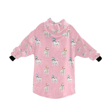 Watercolor Tricolor Russell Terriers Christmas Blanket Hoodie-Blanket-Apparel, Blanket Hoodie, Blankets, Dog Mom Gifts, Jack Russell Terrier-17