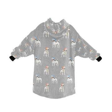 Watercolor Tricolor Russell Terriers Christmas Blanket Hoodie-Blanket-Apparel, Blanket Hoodie, Blankets, Dog Mom Gifts, Jack Russell Terrier-35