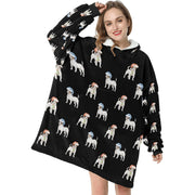 Watercolor Tricolor Russell Terriers Christmas Blanket Hoodie-Blanket-Apparel, Blanket Hoodie, Blankets, Dog Mom Gifts, Jack Russell Terrier-9