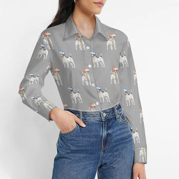 Watercolor Tricolor Russell Terriers Christmas Womens Shirt 360x