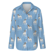 Load image into Gallery viewer, Watercolor Tricolor Russell Terriers Women&#39;s Shirt-Apparel-Apparel, Dog Mom Gifts, Jack Russell Terrier, Shirt-S-LightSkyBlue-15