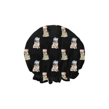 Load image into Gallery viewer, Watercolor Tricolour French Bulldogs Christmas Elastic Reusable Shower Caps-Accessories-Accessories, Christmas, Dog Mom Gifts, French Bulldog-18