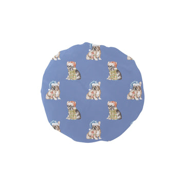Watercolor Tricolour French Bulldogs Christmas Elastic Reusable Shower Caps-Accessories-Accessories, Christmas, Dog Mom Gifts, French Bulldog-CornflowerBlue-ONE SIZE-9