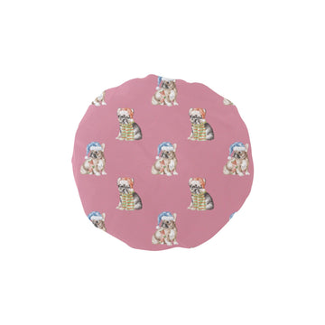 Watercolor Tricolour French Bulldogs Christmas Elastic Reusable Shower Caps-Accessories-Accessories, Christmas, Dog Mom Gifts, French Bulldog-PaleVioletRed-ONE SIZE-5