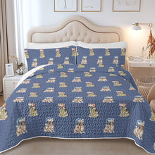 Load image into Gallery viewer, Watercolor Tricolour French Bulldogs Christmas Quilted Bedding Set-Bedding-Bedding,Blankets,Christmas,Home Decor-7