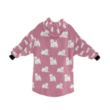 Load image into Gallery viewer, Watercolor Westie Love Blanket Hoodie-Blanket-Apparel, Blanket Hoodie, Blankets, Dog Mom Gifts, West Highland Terrier-15