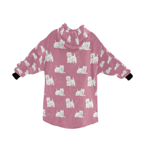 Watercolor Westie Love Blanket Hoodie-Blanket-Apparel, Blanket Hoodie, Blankets, Dog Mom Gifts, West Highland Terrier-15