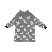 Load image into Gallery viewer, Watercolor Westie Love Blanket Hoodie-Blanket-Apparel, Blanket Hoodie, Blankets, Dog Mom Gifts, West Highland Terrier-Parisian Gray-ONE SIZE-26