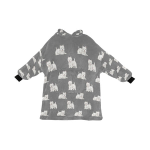 Watercolor Westie Love Blanket Hoodie-Blanket-Apparel, Blanket Hoodie, Blankets, Dog Mom Gifts, West Highland Terrier-Parisian Gray-ONE SIZE-26