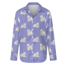 Load image into Gallery viewer, Watercolor Westie Love Women&#39;s Shirt-Apparel-Apparel, Dog Mom Gifts, Shirt, West Highland Terrier-S-Lavender Purple-11