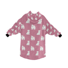 Load image into Gallery viewer, Watercolor Westie Puppies Blanket Hoodie-Blanket-Apparel, Blanket Hoodie, Blankets, Dog Mom Gifts, West Highland Terrier-15