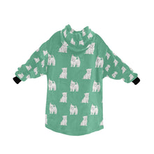 Load image into Gallery viewer, Watercolor Westie Puppies Blanket Hoodie-Blanket-Apparel, Blanket Hoodie, Blankets, Dog Mom Gifts, West Highland Terrier-24