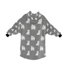 Load image into Gallery viewer, Watercolor Westie Puppies Blanket Hoodie-Blanket-Apparel, Blanket Hoodie, Blankets, Dog Mom Gifts, West Highland Terrier-27