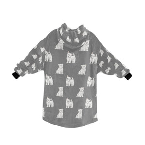 Watercolor Westie Puppies Blanket Hoodie-Blanket-Apparel, Blanket Hoodie, Blankets, Dog Mom Gifts, West Highland Terrier-27