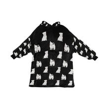 Load image into Gallery viewer, Watercolor Westie Puppies Blanket Hoodie-Blanket-Apparel, Blanket Hoodie, Blankets, Dog Mom Gifts, West Highland Terrier-Midnight Black-ONE SIZE-8