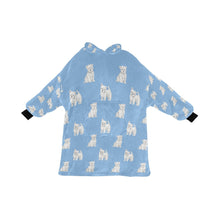 Load image into Gallery viewer, Watercolor Westie Puppies Blanket Hoodie-Blanket-Apparel, Blanket Hoodie, Blankets, Dog Mom Gifts, West Highland Terrier-Sky Blue-ONE SIZE-17