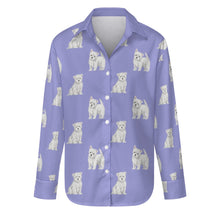 Load image into Gallery viewer, Watercolor Westie Puppies Women&#39;s Shirt-Apparel-Apparel, Dog Mom Gifts, Shirt, West Highland Terrier-S-Lavender Purple-32