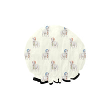 Load image into Gallery viewer, Watercolor White Black Brindle Bull Terriers Christmas Reusable Shower Caps-Accessories-Accessories, Bull Terrier, Christmas, Dog Mom Gifts-2