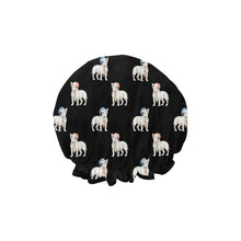 Load image into Gallery viewer, Watercolor White Black Brindle Bull Terriers Christmas Reusable Shower Caps-Accessories-Accessories, Bull Terrier, Christmas, Dog Mom Gifts-34