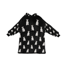 Load image into Gallery viewer, Watercolor White Black Rough Coat Russell Terriers Blanket Hoodie-Blanket-Apparel, Blanket Hoodie, Blankets, Dog Mom Gifts, Jack Russell Terrier-Midnight Black-ONE SIZE-10