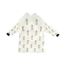 Load image into Gallery viewer, Watercolor White Black Rough Coat Russell Terriers Christmas Blanket Hoodie-Blanket-Apparel, Blanket Hoodie, Blankets, Dog Mom Gifts, Jack Russell Terrier-Ivory White-ONE SIZE-13