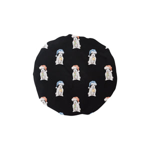 Watercolor White Black Rough Coat Russell Terriers Christmas Elastic Reusable Shower Caps-Accessories-Accessories, Christmas, Dog Mom Gifts, Jack Russell Terrier-Black-ONE SIZE-17