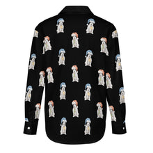 Load image into Gallery viewer, Watercolor White Black Rough Coat Russell Terriers Christmas Women&#39;s Shirt-Apparel-Apparel, Dog Mom Gifts, Jack Russell Terrier, Shirt-44