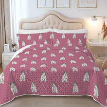 Load image into Gallery viewer, Watercolor White Black Rough Coat Russell Terriers Quilted Bedding Set-Bedding-Bedding,Blankets,Christmas,Home Decor-8