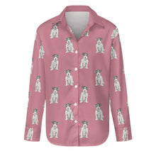 Load image into Gallery viewer, Watercolor White Black Rough Coat Russell Terriers Women&#39;s Shirt-Apparel-Apparel, Dog Mom Gifts, Jack Russell Terrier, Shirt-Dusty Pink-S-20