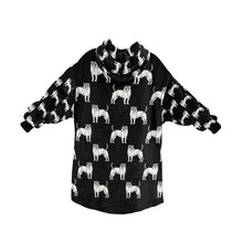 Load image into Gallery viewer, Watercolor White Black Russell Terriers Blanket Hoodie-Blanket-Apparel, Blanket Hoodie, Blankets, Dog Mom Gifts, Jack Russell Terrier-11