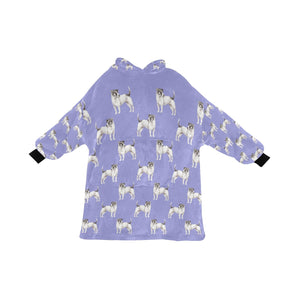 Watercolor White Black Russell Terriers Blanket Hoodie-Blanket-Apparel, Blanket Hoodie, Blankets, Dog Mom Gifts, Jack Russell Terrier-Lavender Purple-ONE SIZE-31