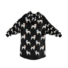 Load image into Gallery viewer, Watercolor White Black Russell Terriers Christmas Blanket Hoodie-Blanket-Apparel, Blanket Hoodie, Blankets, Dog Mom Gifts, Jack Russell Terrier-35