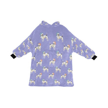 Load image into Gallery viewer, Watercolor White Black Russell Terriers Christmas Blanket Hoodie-Blanket-Apparel, Blanket Hoodie, Blankets, Dog Mom Gifts, Jack Russell Terrier-Lavender Purple-ONE SIZE-10