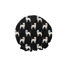 Load image into Gallery viewer, Watercolor White Black Russell Terriers Christmas Elastic Reusable Shower Caps-Accessories-Accessories, Christmas, Dog Mom Gifts, Jack Russell Terrier-18