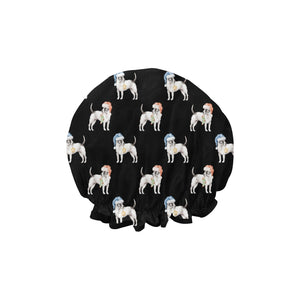 Watercolor White Black Russell Terriers Christmas Elastic Reusable Shower Caps-Accessories-Accessories, Christmas, Dog Mom Gifts, Jack Russell Terrier-18