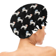 Load image into Gallery viewer, Watercolor White Black Russell Terriers Christmas Elastic Reusable Shower Caps-Accessories-Accessories, Christmas, Dog Mom Gifts, Jack Russell Terrier-20