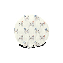 Load image into Gallery viewer, Watercolor White Black Russell Terriers Christmas Elastic Reusable Shower Caps-Accessories-Accessories, Christmas, Dog Mom Gifts, Jack Russell Terrier-2