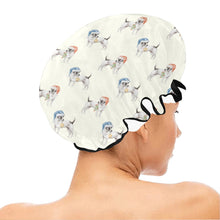 Load image into Gallery viewer, Watercolor White Black Russell Terriers Christmas Elastic Reusable Shower Caps-Accessories-Accessories, Christmas, Dog Mom Gifts, Jack Russell Terrier-3