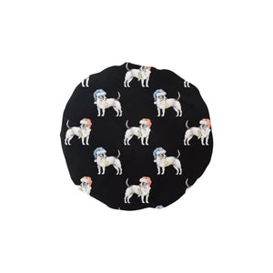 Watercolor White Black Russell Terriers Christmas Elastic Reusable Shower Caps-Accessories-Accessories, Christmas, Dog Mom Gifts, Jack Russell Terrier-Black-ONE SIZE-17