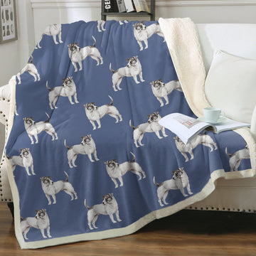 Watercolor White Black Russell Terriers Fleece Blanket 8 Colors 8 360x
