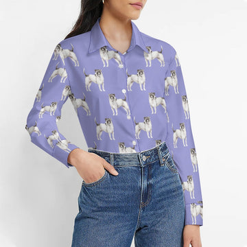 Watercolor White Black Russell Terriers Womens Shirt 360x