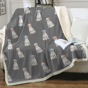 Watercolor White Boxer Dogs Christmas Fleece Blanket - 8 Colors-Blanket-Bedding, Blankets, Boxer, Home Decor-10