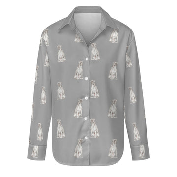 Watercolor White Boxer Dogs Women's Shirt - 9 Colors-Apparel-Apparel, Boxer, Dog Mom Gifts, Shirt-S-Parisian Gray-35