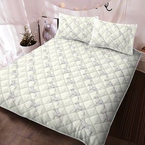 Watercolor White Bull Terrier Quilted Bedding Set - 5 Colors-Bedding-Bedding, Blankets, Bull Terrier, Home Decor-5