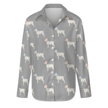 Load image into Gallery viewer, Watercolor White Bull Terriers Christmas Women&#39;s Shirt-Apparel-Apparel, Bull Terrier, Christmas, Dog Mom Gifts, Shirt-S-DarkGray-37